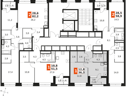 1-к. квартира, 36&nbsp;м²