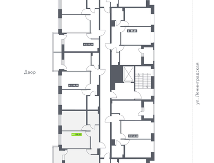 Студия, 54 м²