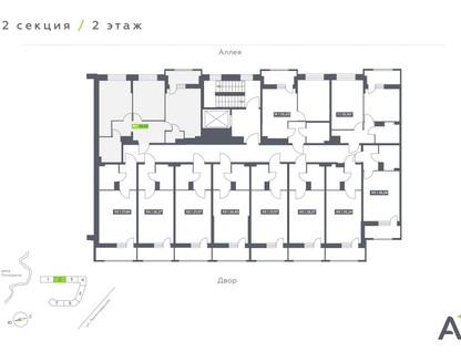 Студия, 56 м²