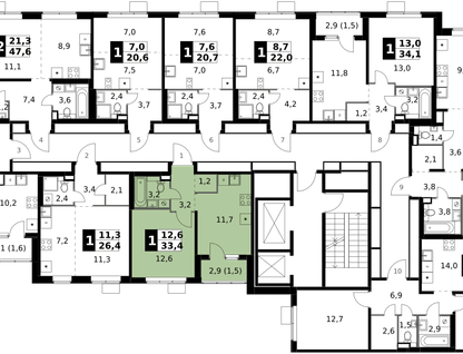 1-к. квартира, 33&nbsp;м²