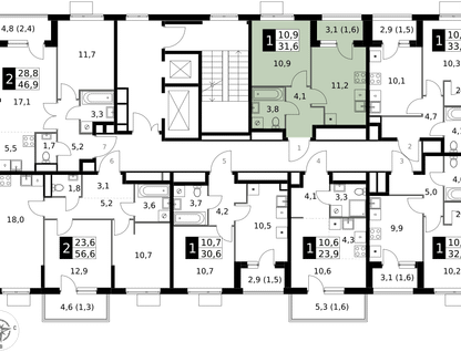 1-к. квартира, 31 м²