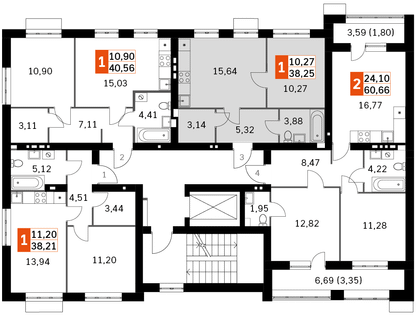 1-к. квартира, 38&nbsp;м²