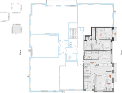 3-к. квартира, 76 м²