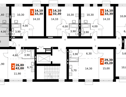 2-к. квартира, 58 м²