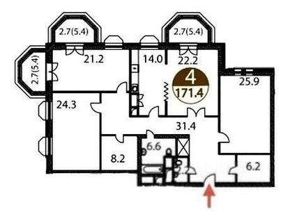 4-к. квартира, 171,4&nbsp;м²