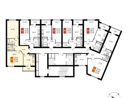 2-к. квартира, 57&nbsp;м²