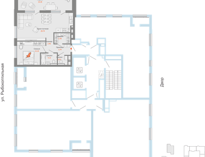2-к. квартира, 69 м²