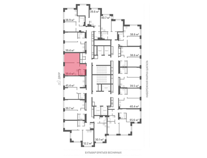 1-к. квартира, 39&nbsp;м²