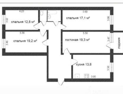 4-к. квартира, 107 м²