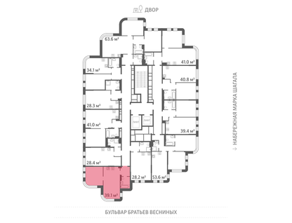1-к. квартира, 39&nbsp;м²