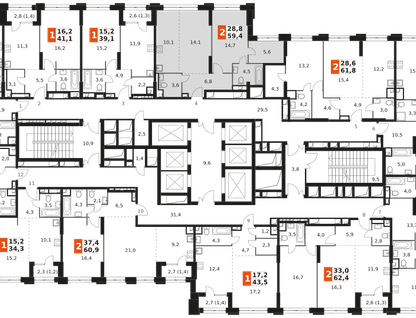 2-к. квартира, 59&nbsp;м²