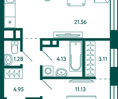 2-к. квартира, 46,3 м²