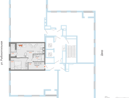 2-к. квартира, 44&nbsp;м²