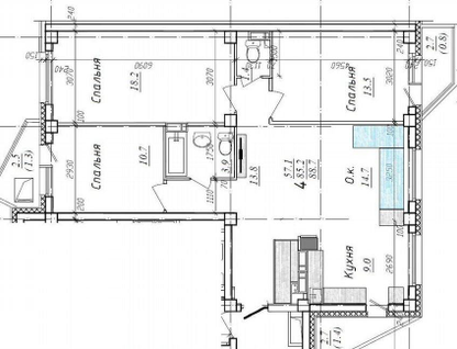 4-к. квартира, 85,2&nbsp;м²