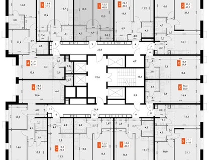 1-к. квартира, 40 м²