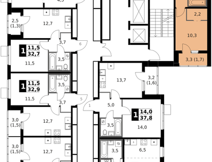 2-к. квартира, 60&nbsp;м²