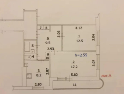 2-к. квартира, 52,8&nbsp;м²