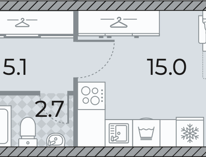 Студия, 23,2 м²