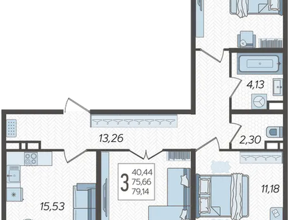 2-к. квартира, 81,2&nbsp;м²