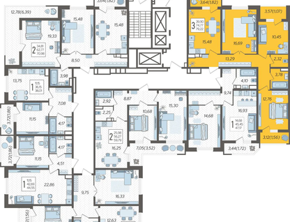 3-к. квартира, 79 м²