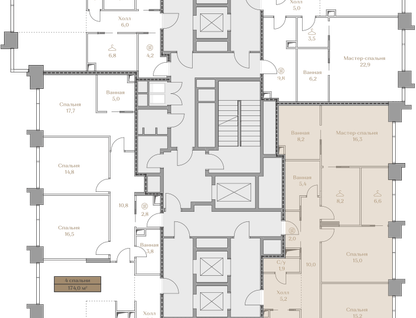 3-к. квартира, 143 м²