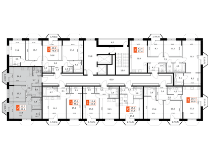 2-к. квартира, 62 м²