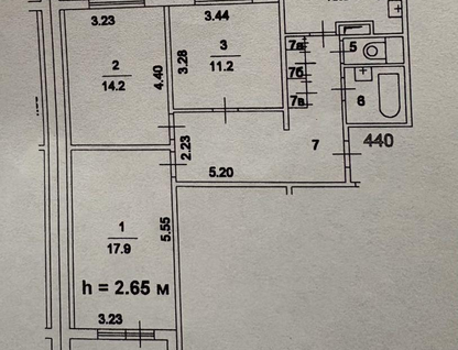 3-к. квартира, 72,6&nbsp;м²