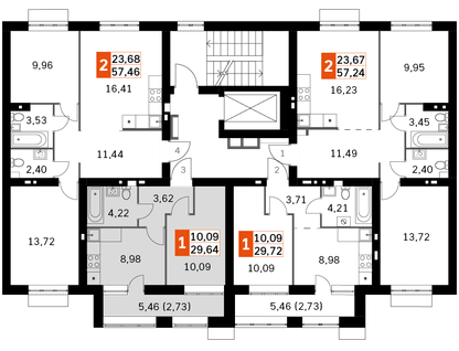 1-к. квартира, 29 м²