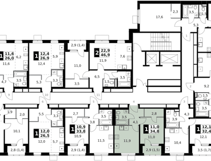1-к. квартира, 34 м²