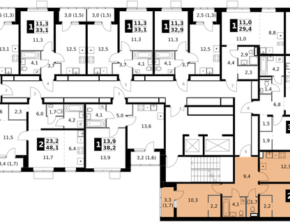 2-к. квартира, 60 м²