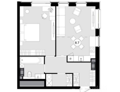 2-к. квартира, 55,7 м²