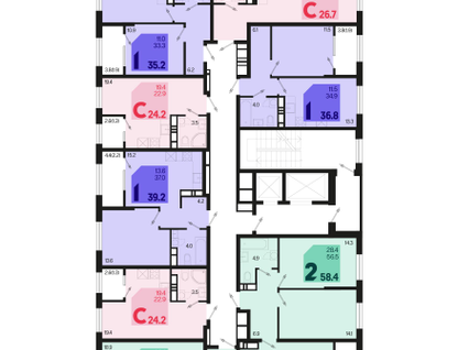 2-к. квартира, 67 м²