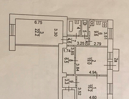 3-к. квартира, 86,4 м²