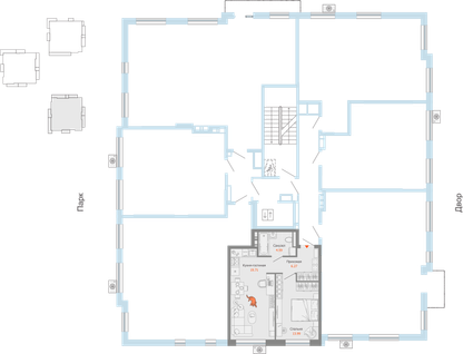 2-к. квартира, 44&nbsp;м²