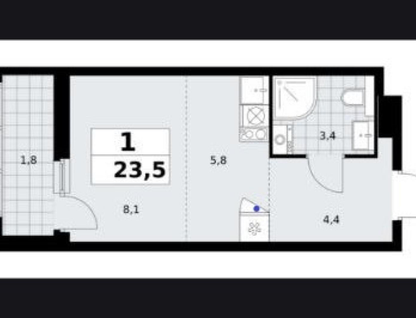 Студия, 25&nbsp;м²