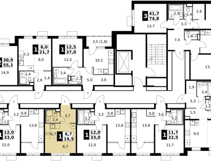 Студия, 19 м²