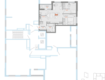 3-к. квартира, 59&nbsp;м²