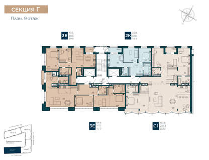 2-к. квартира, 58&nbsp;м²
