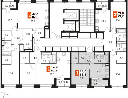 1-к. квартира, 36&nbsp;м²