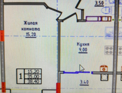 1-к. квартира, 35&nbsp;м²