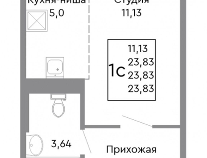 Студия, 24&nbsp;м²