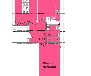 2-к. квартира, 67&nbsp;м²