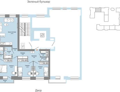 4-к. квартира, 88&nbsp;м²