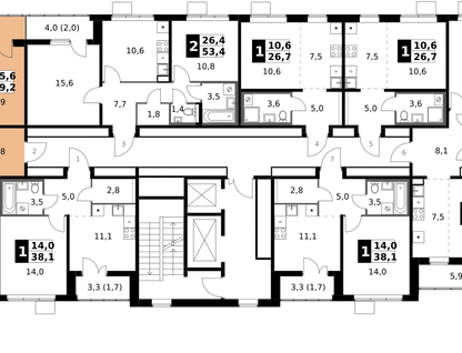 2-к. квартира, 49 м²