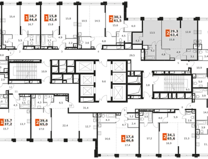 2-к. квартира, 63&nbsp;м²