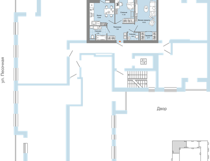 2-к. квартира, 57 м²