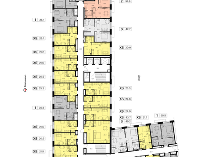 Студия, 42 м²