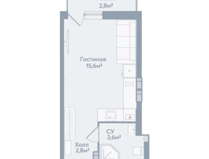 Студия, 24&nbsp;м²