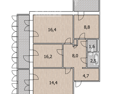 3-к. квартира, 66,9&nbsp;м²