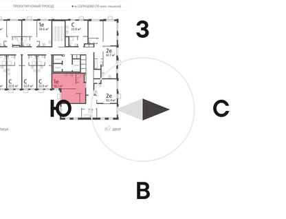 1-к. квартира, 37&nbsp;м²